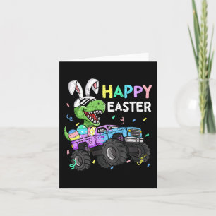 Kids Boys Glad påsk T-rex Bunny Monster Lastbil R Kort