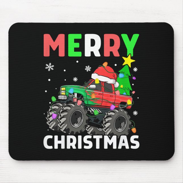 Kids Boys God jul Monster Lastbil Santa Hat Musmatta (Framsidan)