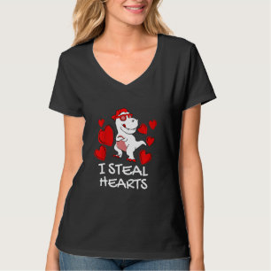 Kids Boys I Steal Hearts Trex Dinosaur Pojke Va T Shirt