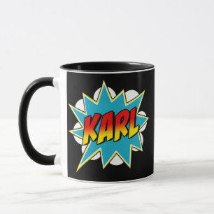 Kids Boys Karl Namn Tecknad Bok Superhjälten Mugg