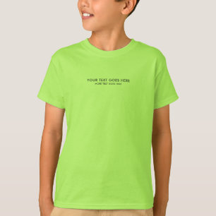 Kids Boys Lime Green för liten teckensnittstext T Shirt