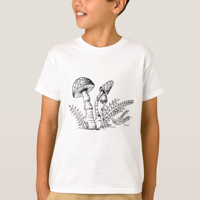 Kids Boys Mushroom Art T-shirt (Framsida)