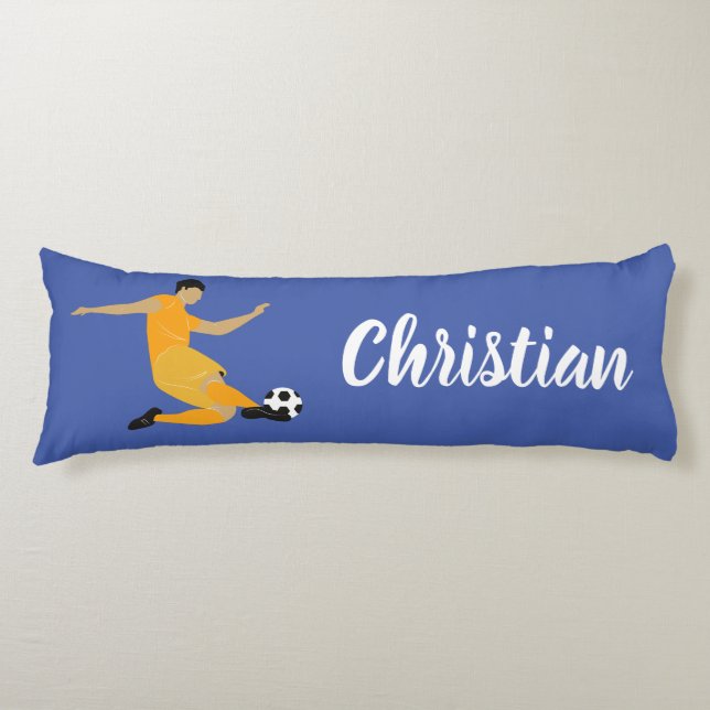 Kids Boys Room Soccer Ball Namn Kroppskudde (Framsidan)