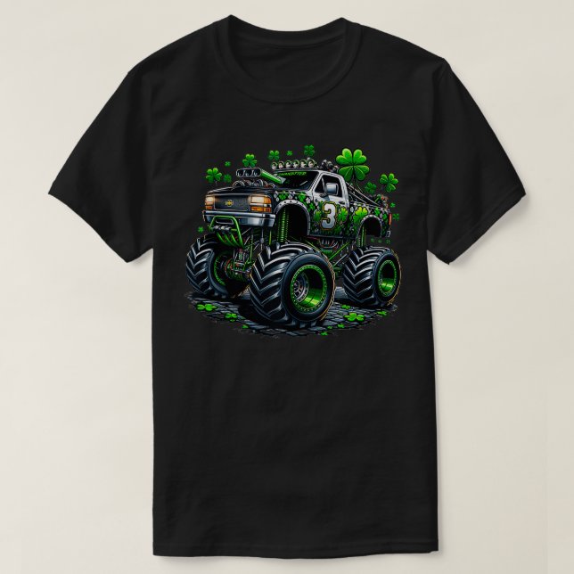 Kids Boys St patricks day Småbarn Lucky Monster Tr T Shirt (Design framsida)
