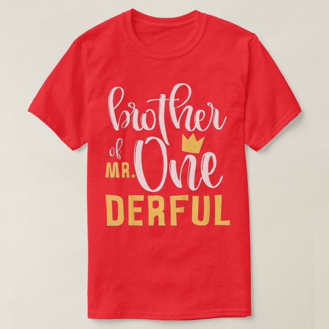 Kids Brother of Mr Onederful 1st Birthday OneDerfu T Shirt (Design framsida)