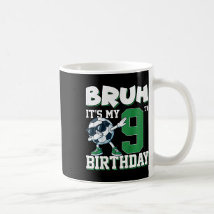 Kids Bruh Det är min 9-års födelsedag Pojke Fotbol Kaffemugg