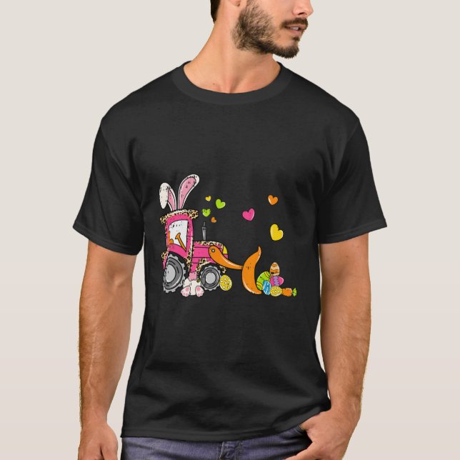 Kids Bulldozer Påskhare Eggs Cute Lastbil Boys T. T Shirt (Framsida)