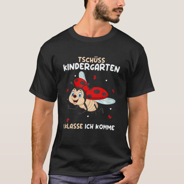 Kids Bye Kindergarten Farewell Girls Ladybird Scho T Shirt (Framsida)