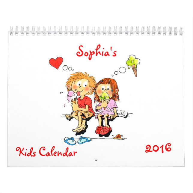Kids Calendar 2016 - Lustigt kalender För barn (Omslag)