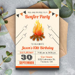 Kids Camp Out Bonfire Födelsedagsfest inbjudan<br><div class="desc">Förbluffa dina gäster med den här roligten campfire födelsedagsfest inbjudan med en vacker eldstad och marshmallow med vibrant typografi mot en beige bakgrund. Lägg bara till din händelseinformation i den här mallen som är enkel att använda för att göra den till en inbjudan av typen en. Vänd över kortet för...</div>