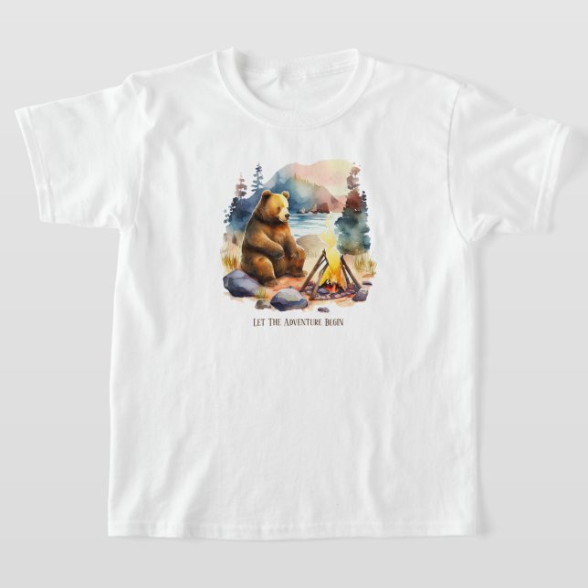 Kids Camping T-Shirt (Laydown)