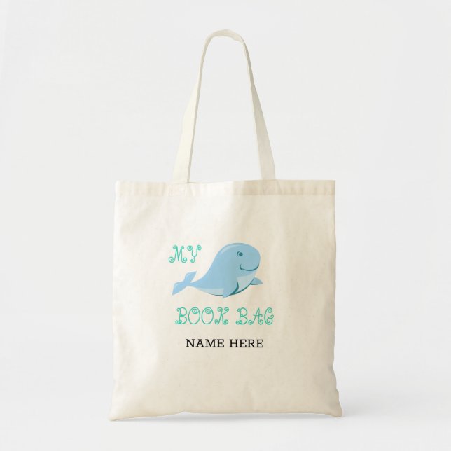 Kids Canvas Book Bag Tote Bag Tygkasse (Framsidan)