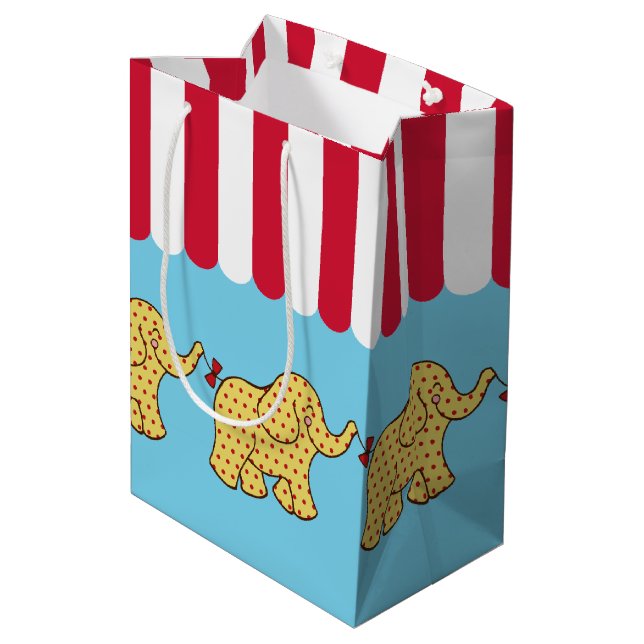 Kids Carnival Circus Elephants Birthday Gift Bag (Baksidan Vinklad)