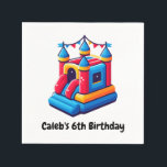 Kids Castle Party Bounhus Birthday Jump Party Pappersservett<br><div class="desc">Anpassa med valfri text.</div>