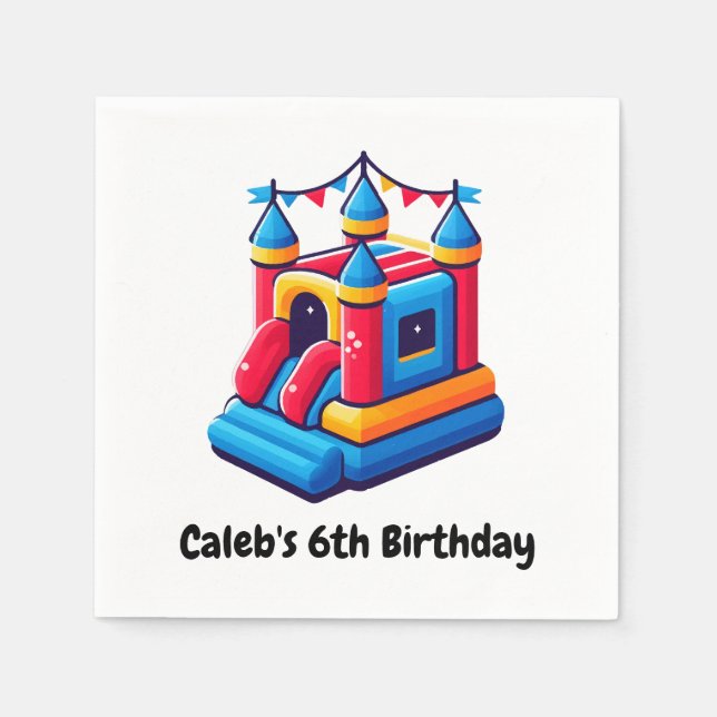 Kids Castle Party Bounhus Birthday Jump Party Pappersservett (Framsidan)