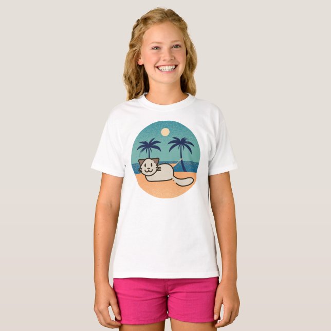 Kids Cat Lover T-shirt (Hel framsida)