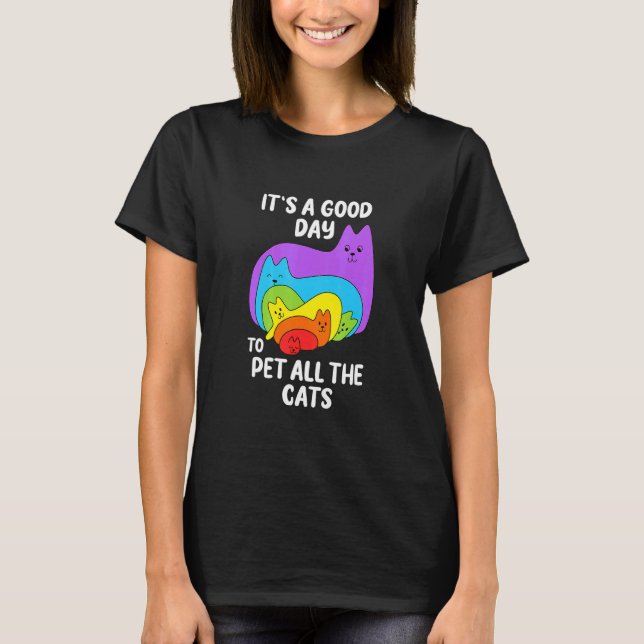 Kids  Cat Rainbow Kitten For Girls Boys T Shirt (Framsida)