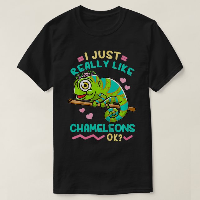 Kids Chameleon Lizard Reptile  T Shirt (Design framsida)