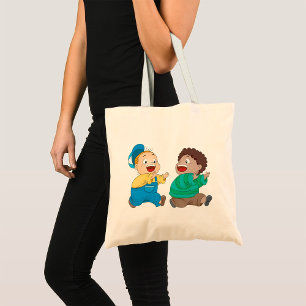 Kids Chasing Tote Bag Tygkasse