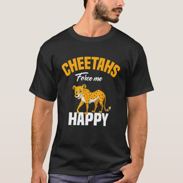 Kids  Cheetahs Force Me Happy Cheetah T Shirt (Framsida)
