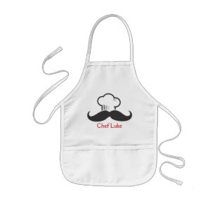 Kids Chef Mustache Apron Barnförkläde