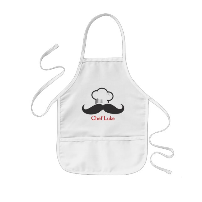 Kids Chef Mustache Apron Barnförkläde (Framsidan)