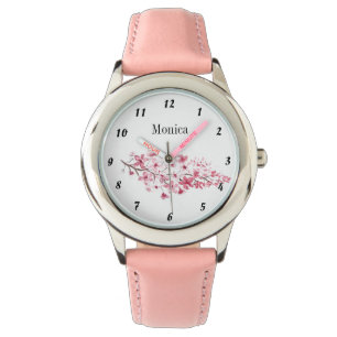Kids Cherry Blommar Botaniska blommor Namn Rosa Armbandsur