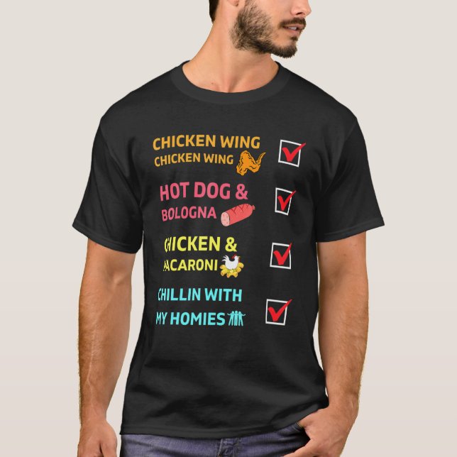 Kids Chicken Vinge Chicken Vinge Hett Hund och Bol T Shirt (Framsida)