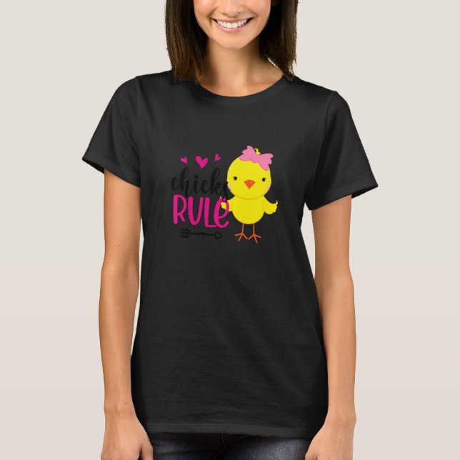 Kids Chicks Rule Cute Chicken Baby Chicken Happy E T Shirt (Framsida)