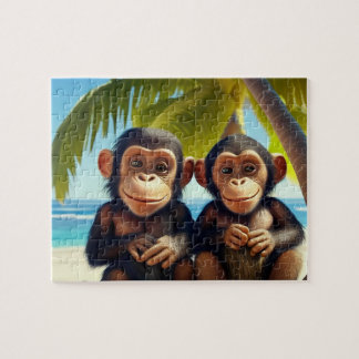 Kids Chimpanzees Jigszawa Puzzle - Tropical Pussel