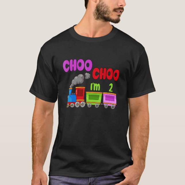 Kids Choo Tåg 2:a födelsedagen T Shirt (Framsida)