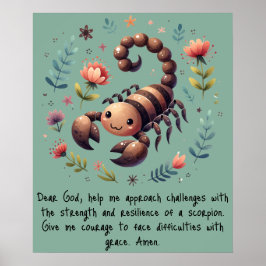 Kids Christian Prayer Woodland Scorpion på Grönten Poster