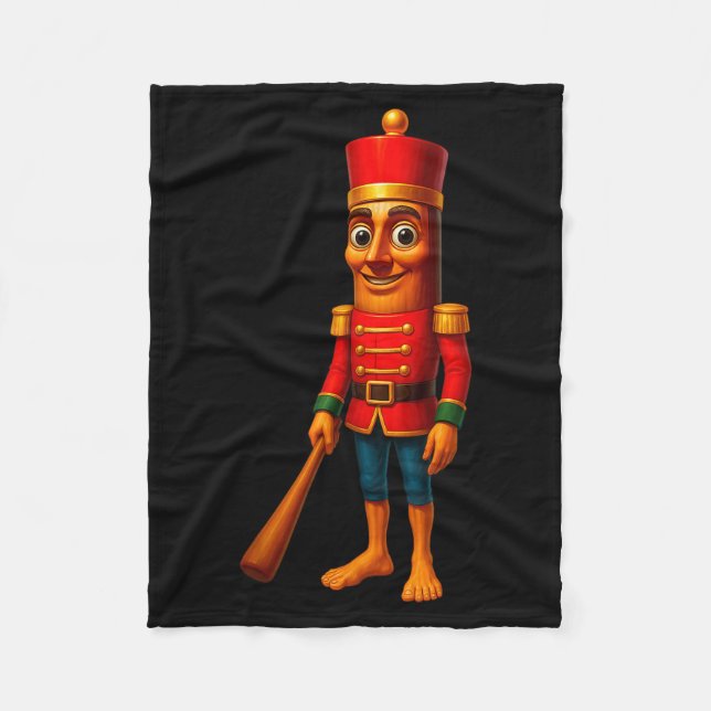 Kids Christmas Pajama Tung Sahur Nutcracker Brainr Fleecefilt (Framsidan)