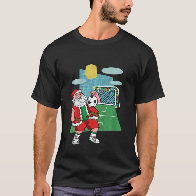 Kids Christmas Soccer Ball Santa 2022  Sport Xmas  T Shirt (Framsida)