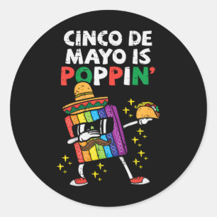 Kids Cinco de Mayo är Poppin Fidget Småbarn Boys M Runt Klistermärke