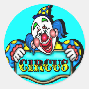 Kids Circus Clown T Shirts and Gifts Runt Klistermärke