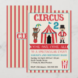 Kids Circus Födelsedagsfest inbjudan