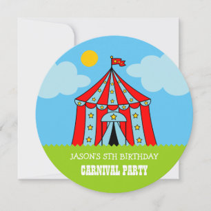 Kids cirus carnaval Födelsedagsfest inbjudan