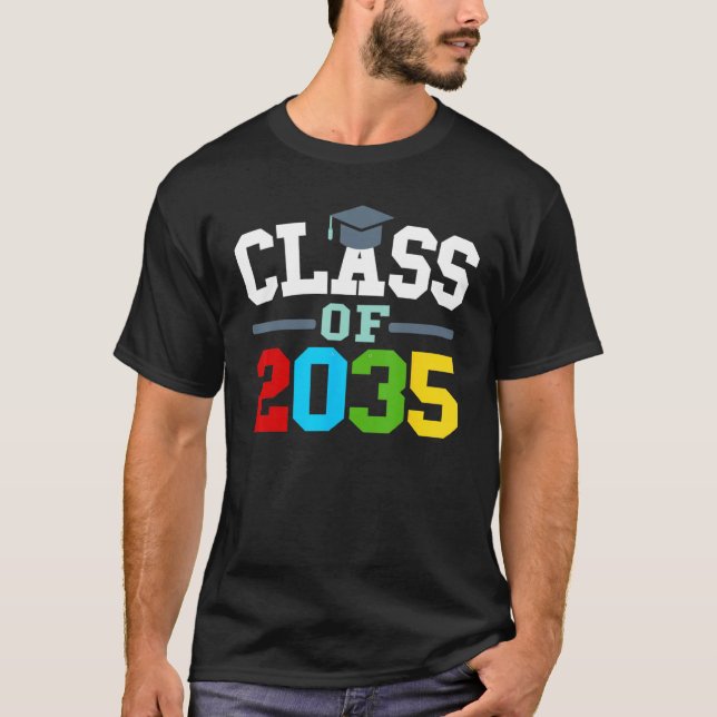 Kids Class Of 2035 First Day Of Back To School Gra T Shirt (Framsida)