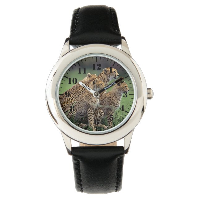 Kids Classic Watch/Wildlife Cheetah's Armbandsur (Framsida)