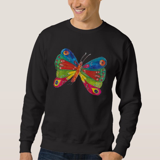 Kids Colorful Butterfly Lång Ärmad Tröja (Framsida)