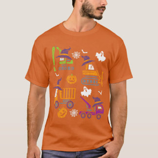 Kids Construction Fordon Halloween Crane Lastbil P T Shirt