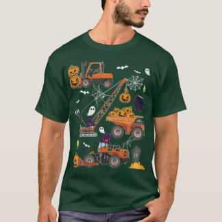 Kids Construction Fordon Halloween Crane Lastbil P T Shirt
