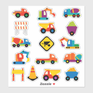 Kids Construction Fordon Sticker Klistermärken