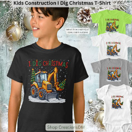 Kids Construction I Gräver jul T Shirt