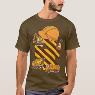 Kids Construction Lastbil 4e födelsedagen Boy Exca T Shirt