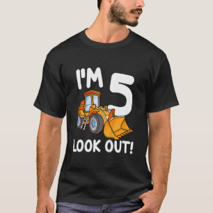 Kids Construction Lastbil 5 Birthday Boy 5 Bu T Shirt