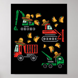 Kids Construction Lastbil Bulldozer Cinco De Mayo Poster