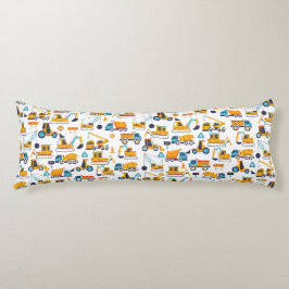 Kids Construction Lastbil Fordon Mönster Kroppskudde