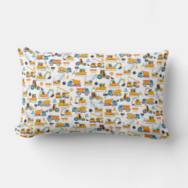 Kids Construction Lastbil Fordon Mönster Lumbarkudde